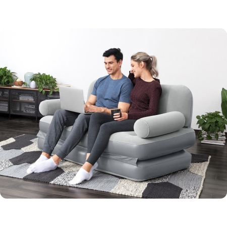 Sofa welurowa z elektryczną pompką, Bestway, 188x152x64 cm