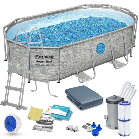Basen ogrodowy stelażowy, 12w1, Bestway, 427x250x100 cm