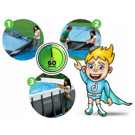 Basen ogrodowy stelażowy, 21w1, Intex, 549x274x132 cm + hulajnoga GRATIS