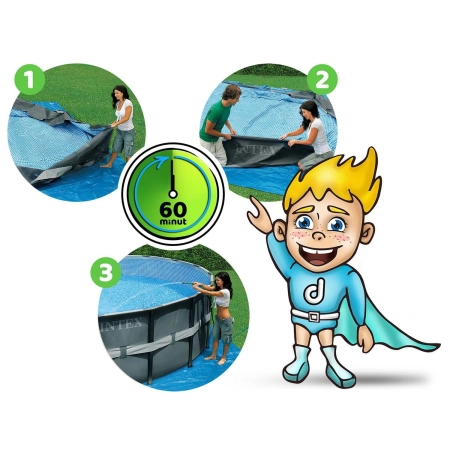 Basen ogrodowy stelażowy, 21w1, Intex, 549x132 cm + hulajnoga GRATIS