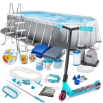 Basen ogrodowy stelażowy, zestaw 21w1, Intex, 610x305x122 cm + hulajnoga GRATIS