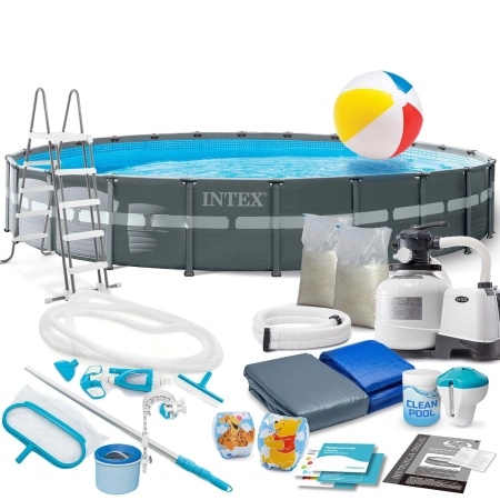 Basen ogrodowy stelażowy, 21w1, Intex, 732x132 cm + hulajnoga GRATIS