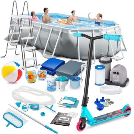 Basen prostokątny, 21w1, Intex, 503x274x122cm + hulajnoga GRATIS