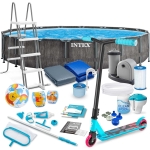 Basen ogrodowy stelażowy, 21w1, Intex, 549x122 cm + hulajnoga GRATIS