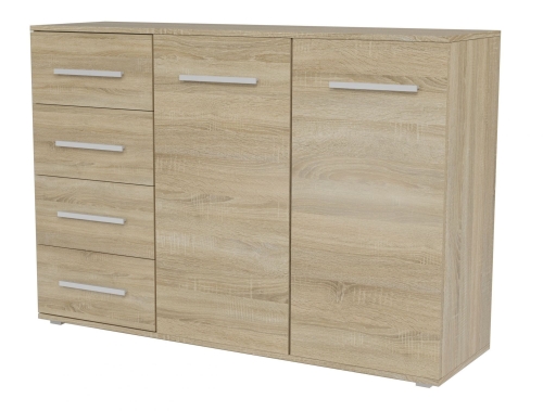 Przejdź do produktu Duża komoda do sypialni, Toledo, 135x40x95 cm, dąb sonoma, mat