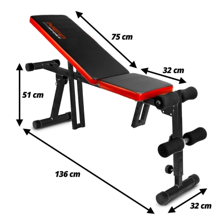 Ławeczka łamana do ćwiczeń, Neo-Sport, 136x34x51 cm, czarny