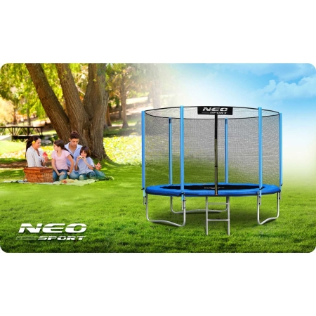 Trampolina ogrodowa, siatka zewnętrzna i drabinka, Neo-Sport, 6ft, 183 cm