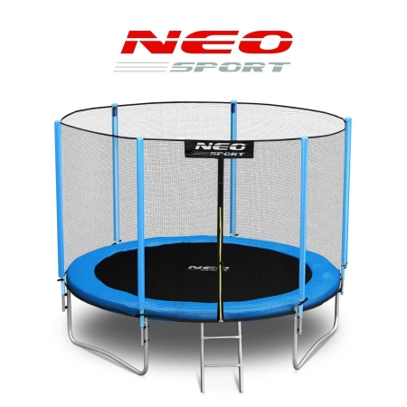 Trampolina ogrodowa, siatka zewnętrzna i drabinka, Neo-Sport, 8ft, 252 cm