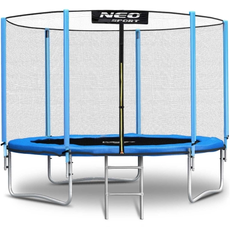 Trampolina ogrodowa, siatka zewnętrzna i drabinka, Neo-Sport, 8ft, 252 cm