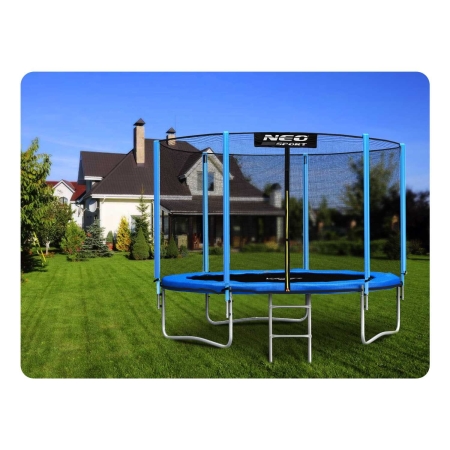 Trampolina ogrodowa, siatka zewnętrzna i drabinka, Neo-Sport, 10ft, 312 cm