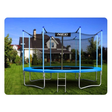 Trampolina ogrodowa, siatka wewnętrzna i drabinka, Neo-Sport, 14ft, 435 cm
