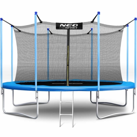 Trampolina ogrodowa, siatka wewnętrzna i drabinka, Neo-Sport, 14ft, 435 cm