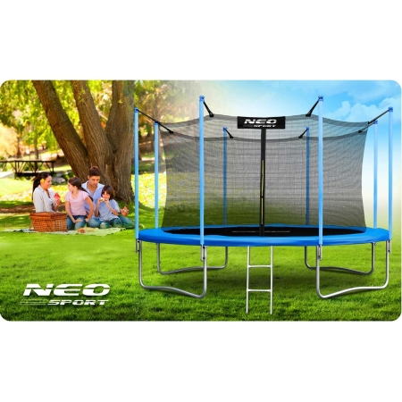 Trampolina ogrodowa, siatka wewnętrzna i drabinka, Neo-Sport, 14ft, 435 cm
