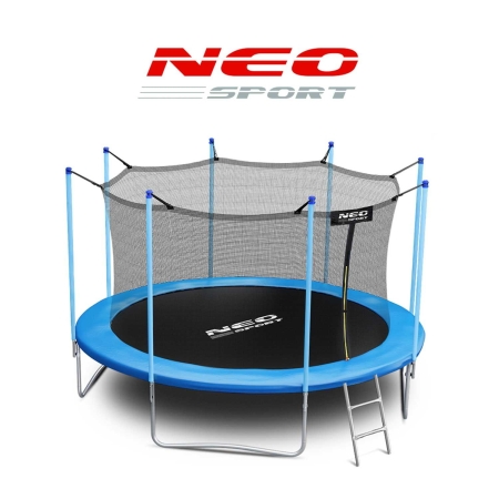 Trampolina ogrodowa, siatka wewnętrzna i drabinka, Neo-Sport, 14ft, 435 cm