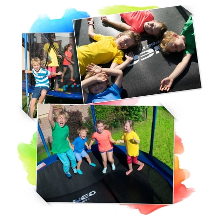 Trampolina ogrodowa, siatka wewnętrzna i drabinka, Neo-Sport, 14ft, 435 cm
