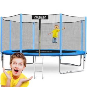 Trampolina ogrodowa, siatka zewnętrzna i drabinka, 14ft, 435 cm