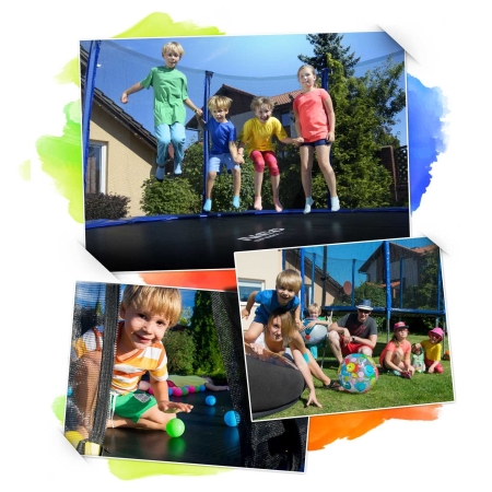 Trampolina ogrodowa, siatka wewnętrzna i drabinka, 15ft, 465 cm