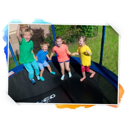 Trampolina ogrodowa, siatka wewnętrzna i drabinka, 15ft, 465 cm