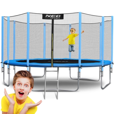 Trampolina ogrodowa, siatka zewnętrzna i drabinka, 15ft, 465 cm