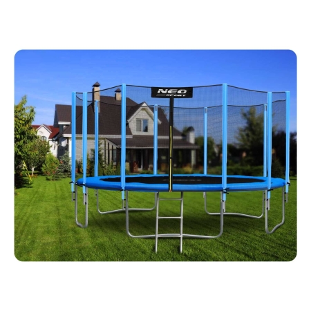 Trampolina ogrodowa, siatka zewnętrzna i drabinka, 15ft, 465 cm