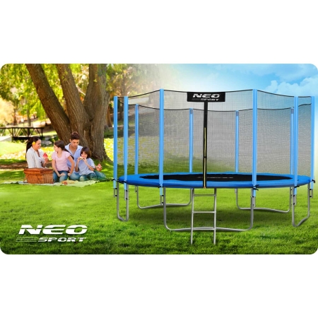 Trampolina ogrodowa, siatka zewnętrzna i drabinka, 15ft, 465 cm