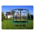 Trampolina ogrodowa, profilowana, siatka wewnętrzna, 10ft, 312x245 cm, zielony