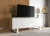 Komoda RTV, loft, NORD, rama, 150x35x53 cm, dąb wotan, biel, mat