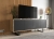 Komoda RTV, NORD, rama, 150x35x53 cm, dąb wotan, czarny, mat