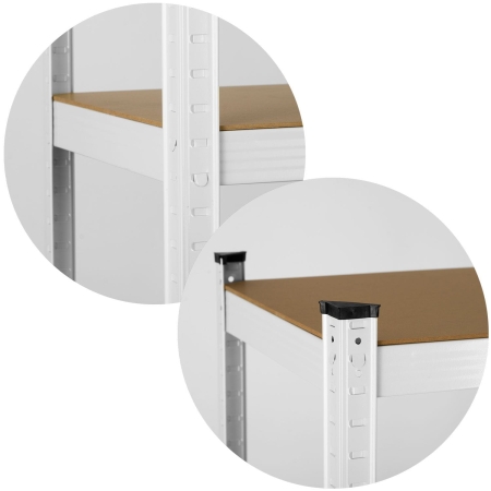 Regał metalowy, magazynowy, Humberg 4847, 90x40x180 cm, biały