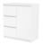 Komoda z szufladami, 1D3S, 80x40x75 cm, biel, mat