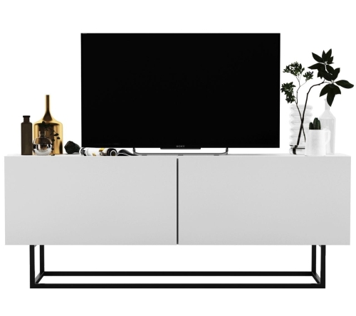 Przejdź do produktu Szafka RTV, stojąca, loft, SANO, 120x35x46 cm, biel, mat