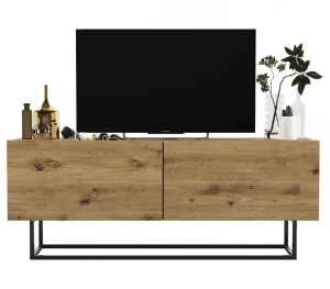 Szafka RTV, stojąca, loft, SANO, 120x35x46 cm, dąb artisan, mat