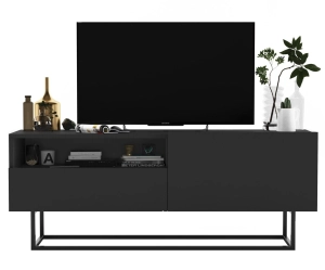 Komoda RTV, półka, loft, SANO, 120x35x46 cm, grafit, mat