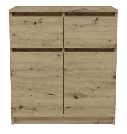 Nowoczesna komoda Malaga, 2D2S, 70x40x77 cm, dąb artisan, mat