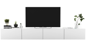 Szafka RTV, wisząca, loft, industrialna, SANO, 240x35x30 cm, biel, mat