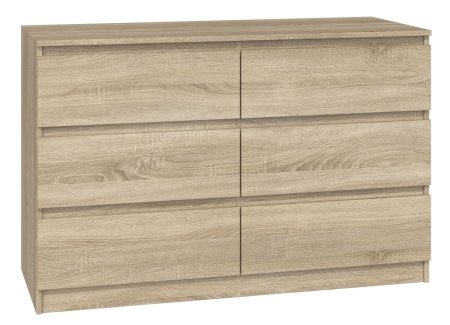 Komoda do sypialni, salonu, M6, 120x30x77cm, dąb sonoma
