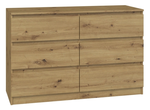 Przejdź do produktu Komoda do sypialni, salonu, M6, 120x30x77cm, dąb artisan