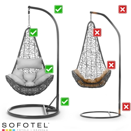 Fotel ogrodowy, wiszący, hamak, Sofotel, Cabana, szary