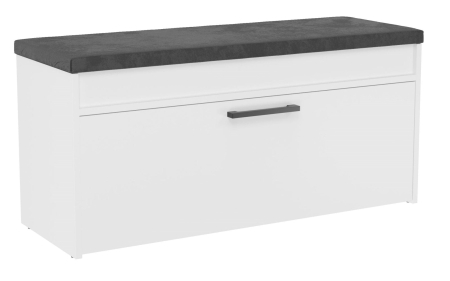 Szafka na buty z siedziskiem, Parma, 100x35x49 cm, biel, mat