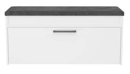 Szafka na buty z siedziskiem, Parma, 100x35x49 cm, biel, mat