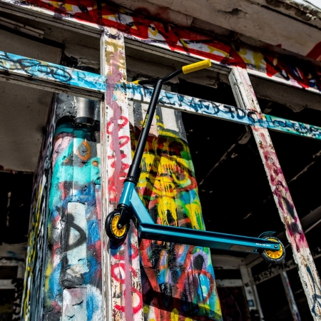 Hulajnoga dwukołowa, wyczynowa, SOKE GO!, żółto-niebieska