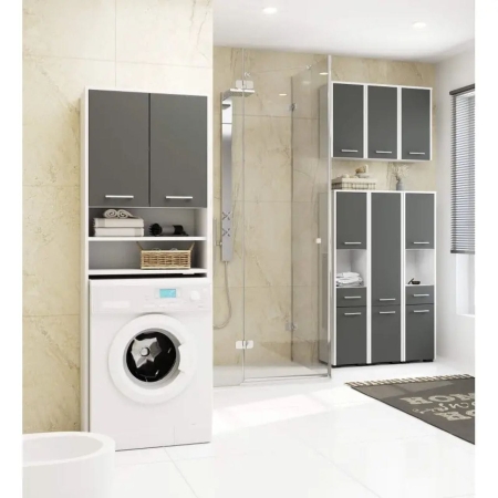 Szafka łazienkowa, wisząca, ELION, 30x23x60 cm, biel, grafit, mat