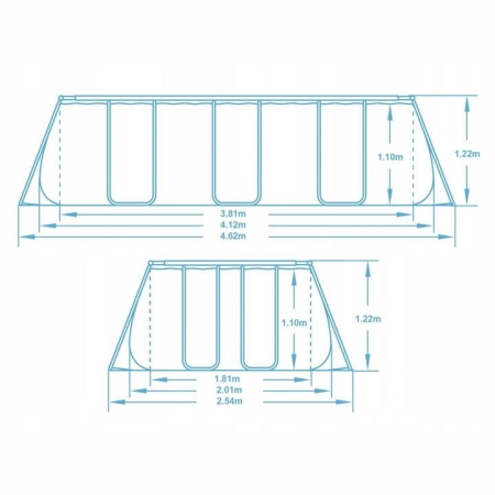 Basen ogrodowy stelażowy, 17w1, Bestway, 412x201x122 cm