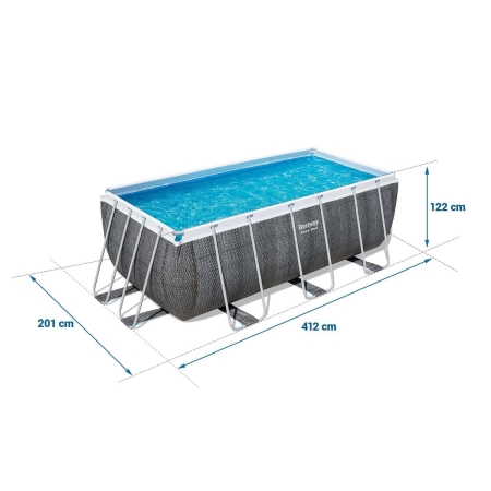 Basen ogrodowy stelażowy, 17w1, Bestway, 412x201x122 cm
