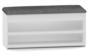 Szafka na buty Parma 2P, siedzisko i schowek, 100x35x49 cm, biała