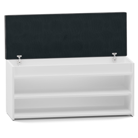 Szafka na buty Parma 2P, siedzisko i schowek, 100x35x49 cm, biała