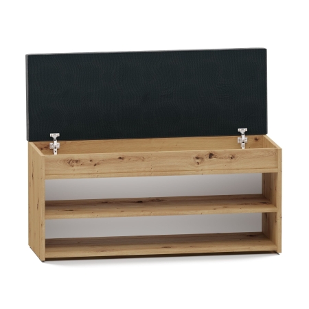 Szafka na buty z siedziskiem, Parma 2P, 100x35x49 cm, dąb artisan