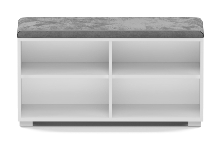 Szafka na buty, siedzisko, Opal 4P, 85x35x45 cm, biel, mat