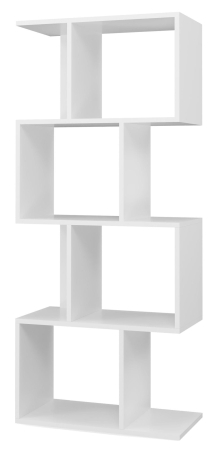 Regał stojący, półka, szafka, Fiesta 4P, 59,5x30x140 cm, biały mat