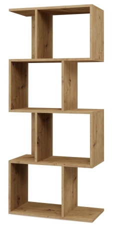 Regał stojący, półka, szafka, Fiesta 4P, 59,5x30x140 cm, dąb artisan, mat